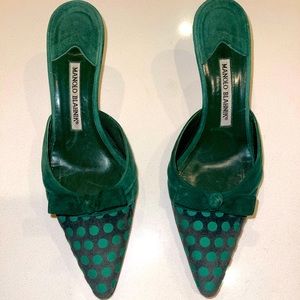 polka dot Manolo Blahnik mule